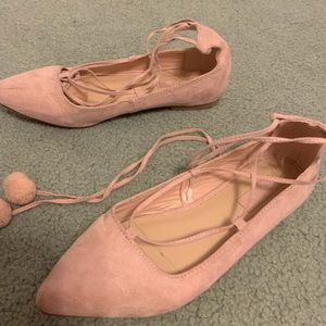🌈 Forever 21 Pink Lace up flats